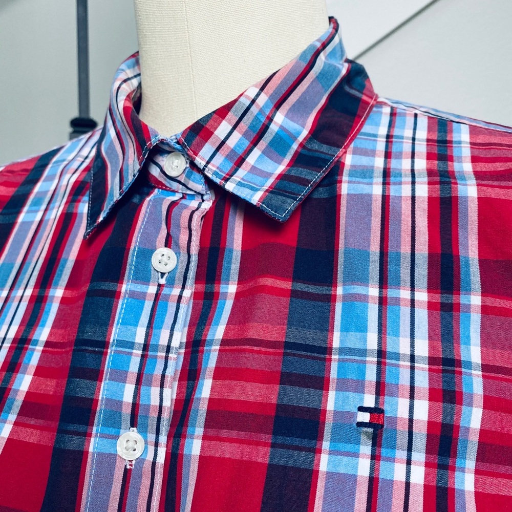 Plaid button down women’s shirt